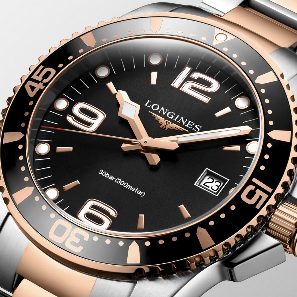 Đồng Hồ Longines Hydroconquest Nam 41mm Đen Xám Vàng Hồng